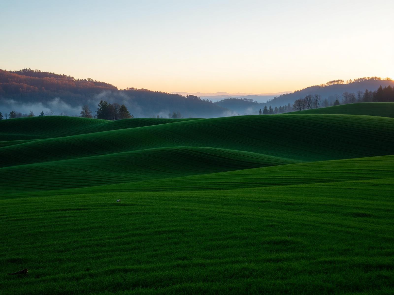 Rolling West Virginia landscape at golden hour
